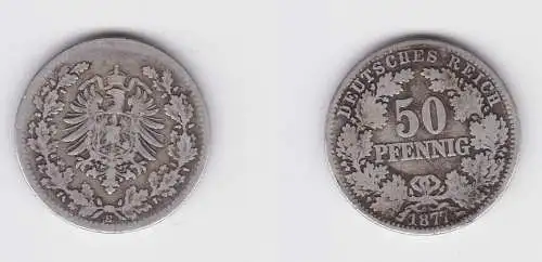 50 Pfennig Silber Münze Deutsches Reich 1877 E f.ss  (150577)