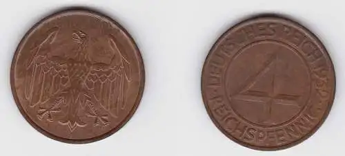 4 Pfennig Kupfer Münze Deutsches Reich 1932 A f.vz (150323)