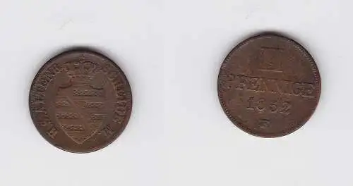 2 Pfennig Kupfer Münze Sachsen-Altenburg 1852 F f.ss (150048)