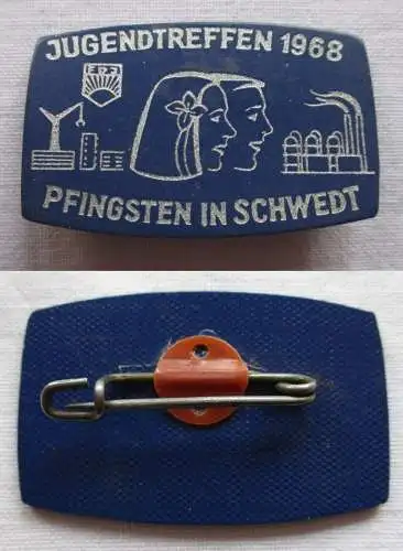 DDR Abzeichen FDJ Jugendtreffen 1968 Pfingsten in Schwedt (131544)