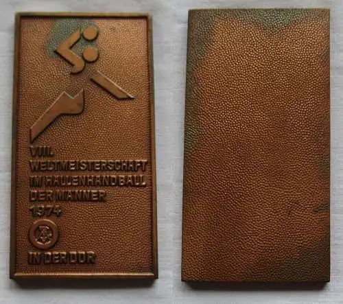 DDR Plakette VIII.WM im Hallenhandball der Männer 1974 (144605)