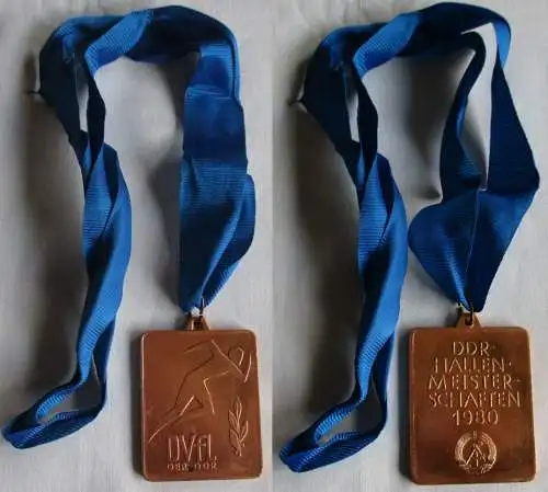 DDR Plakette DVfL DDR Hallenmeisterschaften 1980 Stufe Bronze  (144855)
