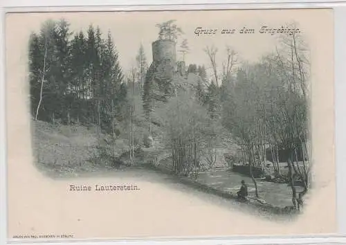 18391 AK Gruss aus dem Erzgebirge - Ruine Lauterstein