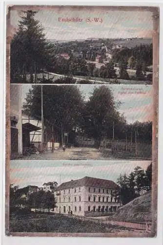 900762 AK Endschütz - Gartenrestaurant, Gasthof zum Fuchstal 1911