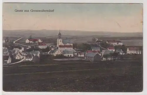 79348 AK Gruss aus Grosswaltersdorf - Dorfansicht mit Kirche