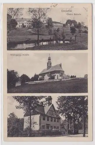 95735 AK Dörnthal - Obere Schule, Wehrgang-Kirche 1935