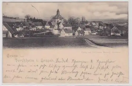 99221 AK Gruss aus Forchheim im Erzgebirge - Dorfansicht mit Kirche 1905