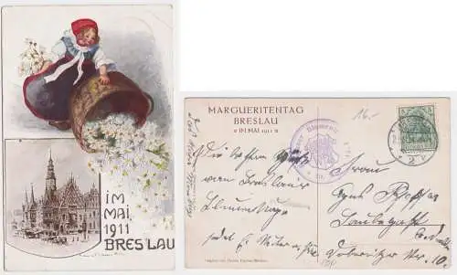 901403 Anlaß Ak Margueritentag Breslau Wrocław 1 Mai 1911