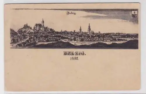 900009 Ak historische Ansicht von Belzig 1492 um 1920
