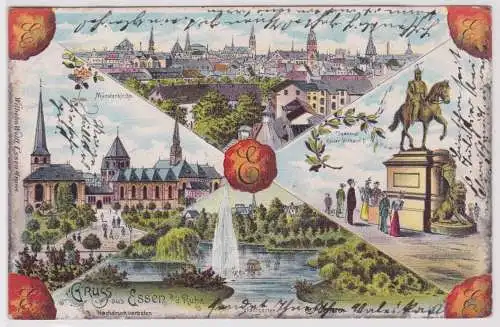 901359 Ak Lithographie Gruß aus Essen an der Ruhr 1906