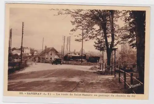 65060 Ak Savenay la Route de Saint Nazaire au Passage du Chemin de fer 1941