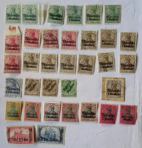 Briefmarken dt.Post in Marokko Interessante Sammlung mit 33 Werten (103877)