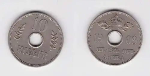 10 Heller Kupfer Nickel Münze Deutsch Ostafrika 1909 J vz Jäger 719 (155897)