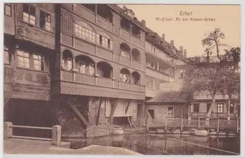 99350 Ak Erfurt Alt-Erfurt an der Krämer Brücke um 1922
