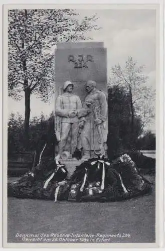 61779 Ak Erfurt Denkmal des Reserve Infanterie Regiment 224 geweiht 1934