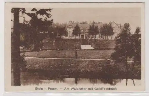 47801 Ak Stolp in Pommern am Waldkater mit Goldfischteich 1927