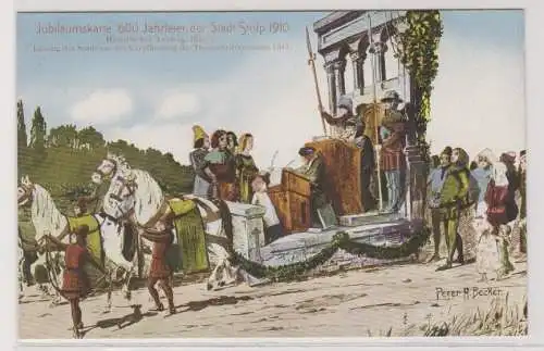 56283 Jubiläumskarte 600 Jahrfeier der Stadt Stolp historischer Festzug 1910