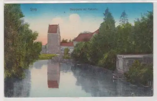 19021 Ak Stolp in Pommern Stolpepartie mit Mühlentor 1919