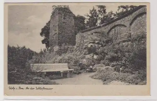 31399 Ak Stolp in Pommern an der Schloßmauer um 1920