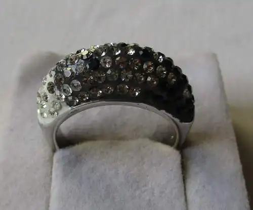 auffälliger schillernder Damen-Ring Modeschmuck mit unzähligen Steinchen(120774)