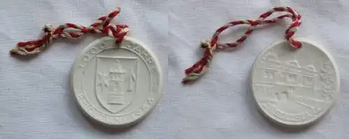 DDR Meissner Porzellan Medaille 1000 Jahre Strehla 8.-10. Juni 1956 (149125)