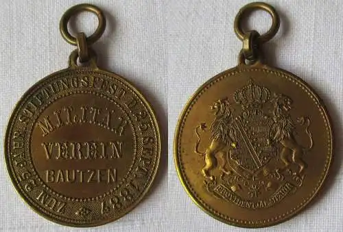 Seltene Medaille Militär Verein Bautzen 25jähr.Stiftungsfest 1887 (148370)