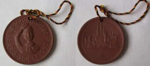 DDR Meissner Porzellan Medaille VII. Pioniertreffen Dresden 1982 (135764)