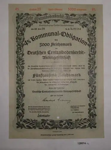 5000 Reichsmark Deutsche Centralbodenkredit AG Berlin 1941 (128074)