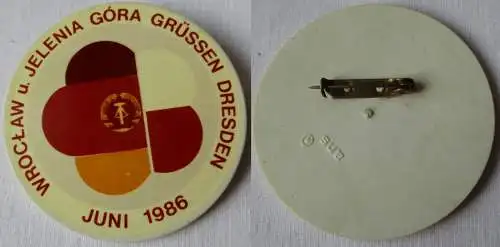 DDR Abzeichen Wroclaw & Jelenia Góra Grüssen Dresden Juni 1986 (146442)