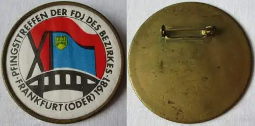 DDR Abzeichen Pfingsttreffen der FDJ des Bezirkes Frankfurt (Oder) 1981 (146478)