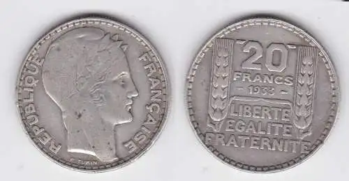 20 Franc Silber Münze Frankreich 1933 (140765)