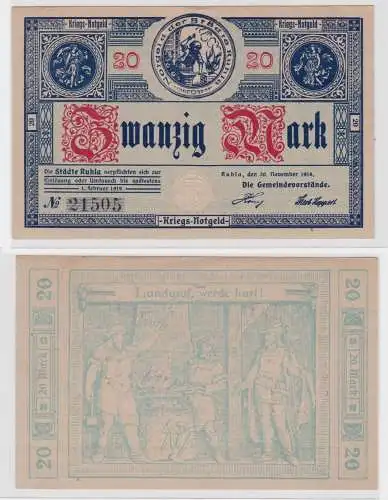 20 Mark Banknote Notgeld Stadt Ruhla 20.11.1918 (135522)