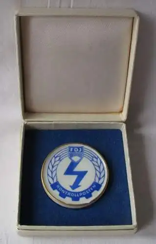 DDR Medaille Ehrenplakette  25 Jahre Kontrollposten Zentralrat FDJ (134774)