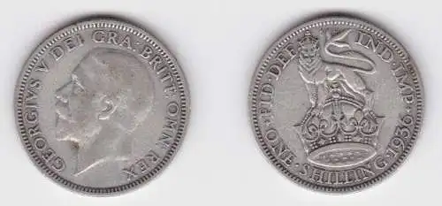 1 Schilling Silber Münze Großbritannien 1936 (140988)