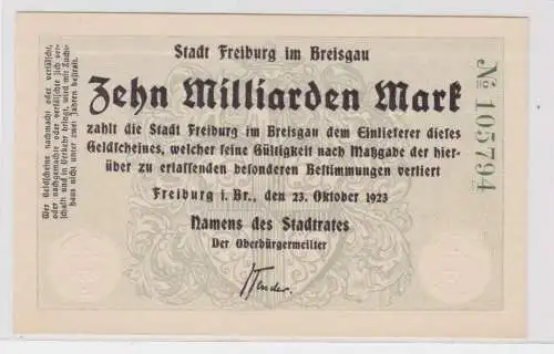 10 Milliarden Mark Banknote Stadt Freiburg im Breisgau 23.10.1923 (138048)
