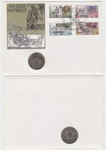 DDR Numisbrief mit 5 Mark 500 Jahre Postwesen 1990 (140247)