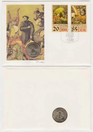 DDR Numisbrief mit 5 Mark Müntzer Ehrung Katharinenkirche Zwickau 1989 (140037)