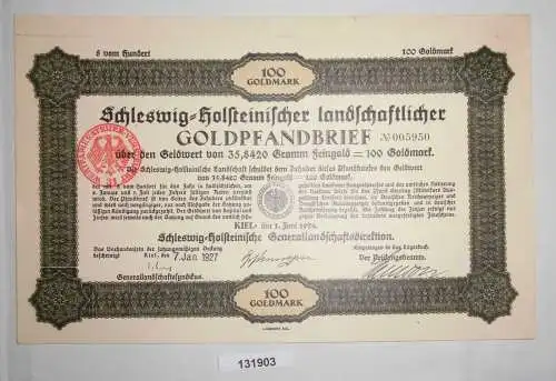100 Goldmark Pfandbrief schleswig-holsteinische Landschaft 7.Januar 1927(131903)