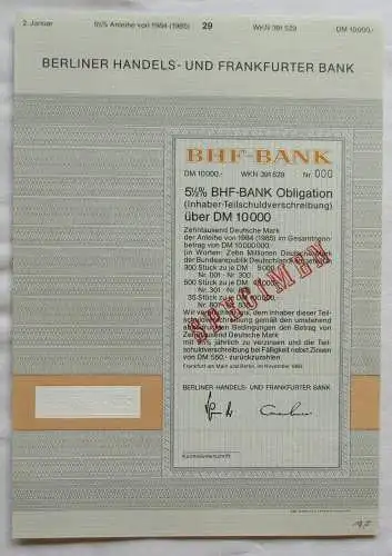 10.000 DM Aktie BHF-Bank Berliner Handels- und Frankfurter Bank 1983 (124410)