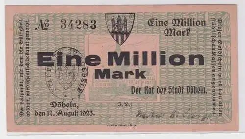 Eine Million Mark Banknote Stadt Döbeln 17.August 1923 (121446)