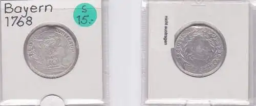 10 Kreuzer Silber Münze Bayern 1768 (121231)