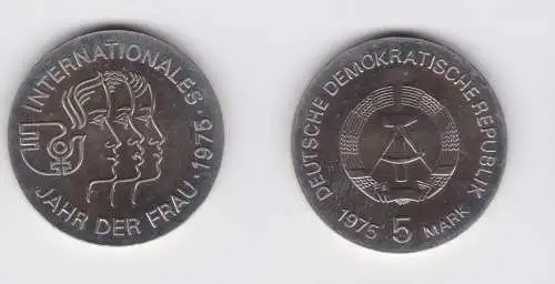 DDR Gedenk Münze 5 Mark Internationales Jahr der Frau 1975 Stempelglanz (136684)