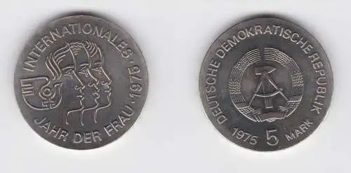 DDR Gedenk Münze 5 Mark Internationales Jahr der Frau 1975 Stempelglanz (136825)