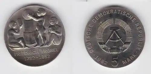 DDR Gedenk Münze 5 Mark Friedrich Fröbel 1982 Stempelglanz (137135)