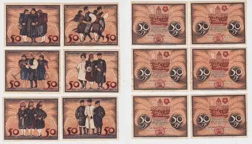 6x 50 Pfennig Banknoten Notgeld Stadt Altenburg Prinzenraubserie 1921 (136497)