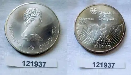 10 Dollar Silber Münze Canada Kanada Olympiade Montreal Fußballer 1976 (121937)