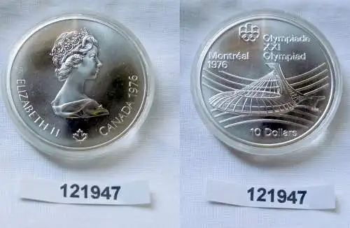10 Dollar Silber Münze Canada Kanada Olympiade Montreal Stadion 1976 (121947)