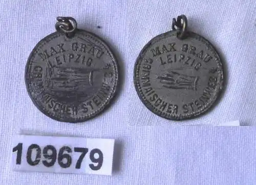 Reklame Medaille Max Grau Leipzig Grimmaischer Steinweg um 1920 (109679)