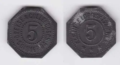 Zink Kleingeldersatzmarke 5 Sömmerda Dreyse & Collenbusch (121402)