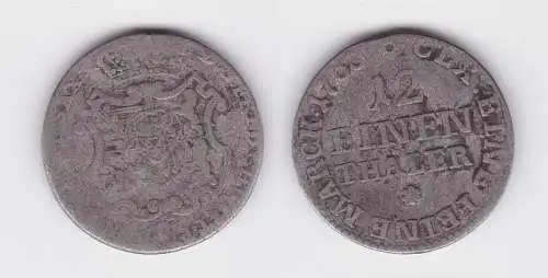 1/12 Taler Silber Münze Sachsen 1763 (125410)